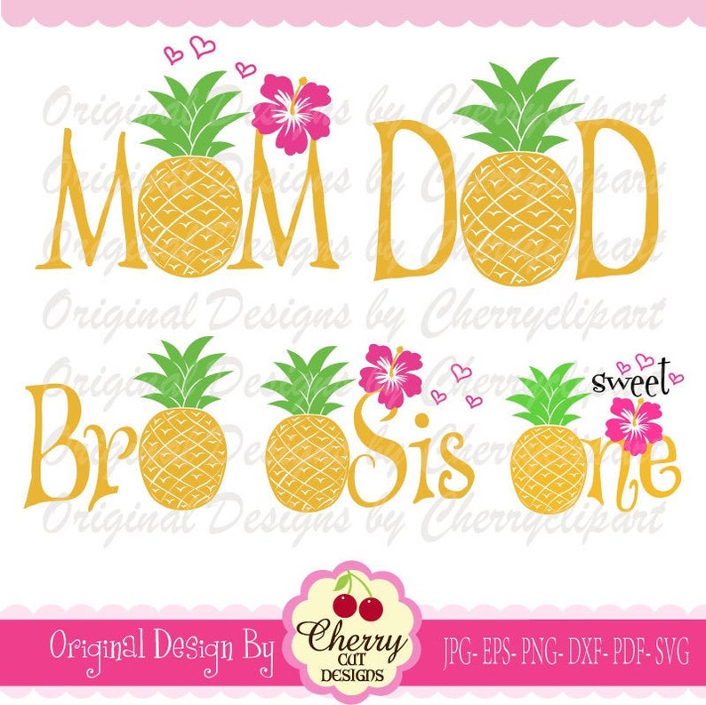 Download Sweet Pineapple Family svg fruit svg Pineapple Sis svg | Etsy