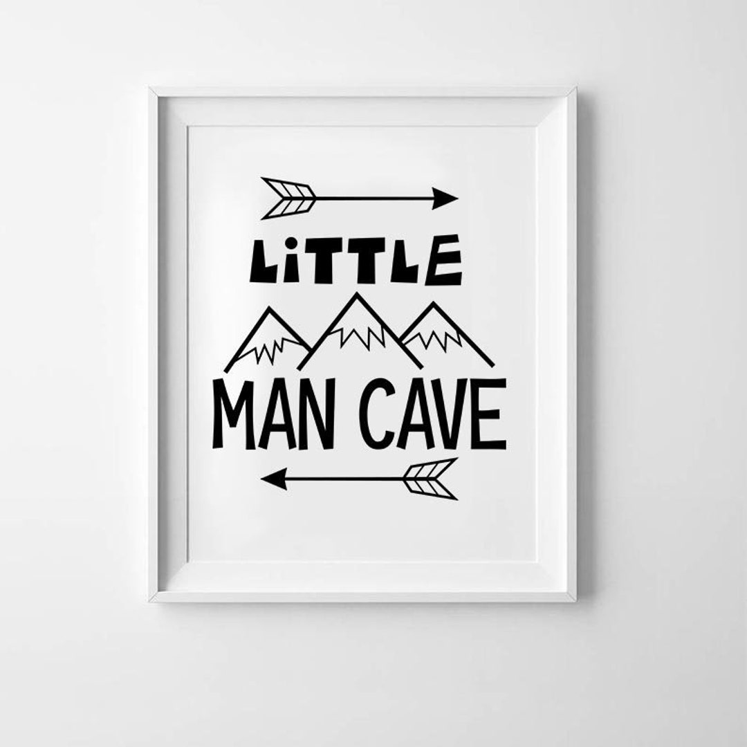 Little Man Cave Svg Silhouette &amp; Cricut Cut Files, for Print Art, Wall ...