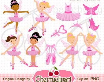 Little Cute Fairy Ballerina Digital Clipart Set for-Personal and Commercial Use-paper crafts,card making,scrapbooking,and web design