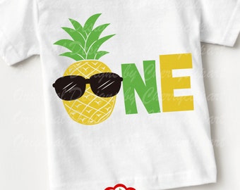 Pineapple ONE PNG SVG: Sunglasses Fruit Clip Art (Digital Download)