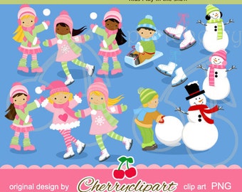 Winter Fun digital clipart for-Personal and Commercial Use-paper crafts,card making,scrapbooking