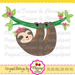 Sloth svg, Sweet sloth, Sleepy sloth svg, animal svg Silhouette & Circut Cut design, Sloth Clip art, T-shirt iron on, Tranfer printing AN108