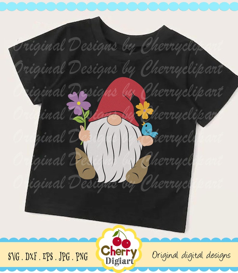 Download Spring gnome Gnome with flowers svg Silhouette & Cricut ...