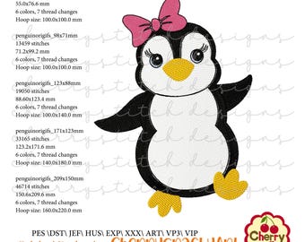 Festive Penguin Embroidery Design | Christmas & Winter Decor - Instant Download