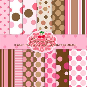 Chique polka dot digitale papers Pack voor scrapbooking, nodigt, tags, kaarten, papieren ambachtelijke, stationaire, foto kaarten