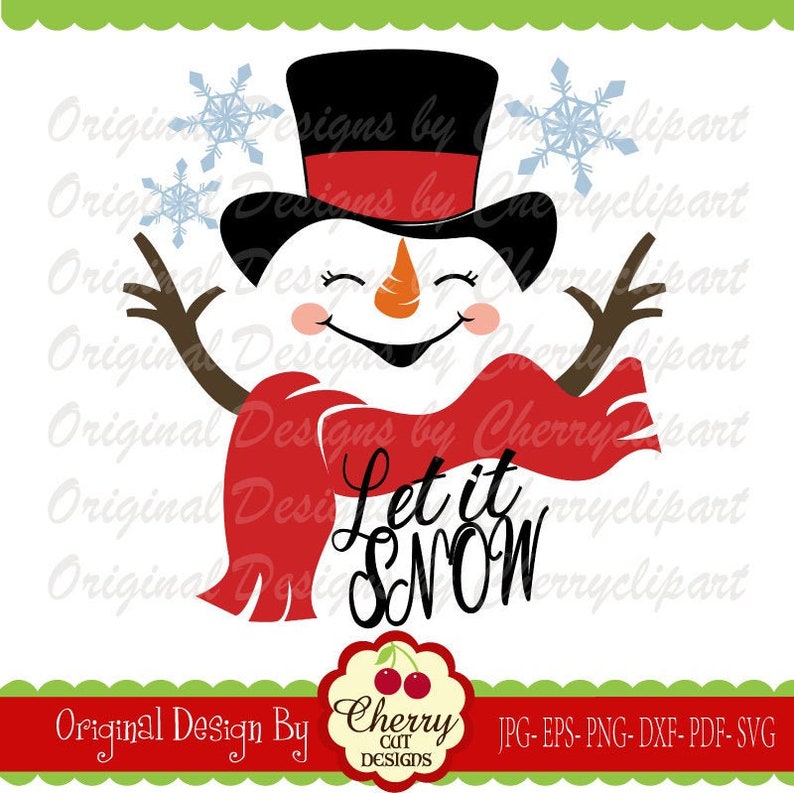 Snowman Svg Let It Snow Svgwinter Snowman Silhouette & Etsy