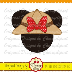 Safari Minnie Mouse Hat PNG SVG Sublimation Art (Digital Download)