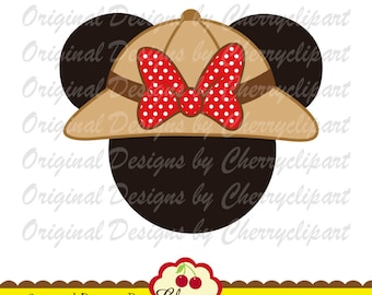 Safari Minnie Mouse Hat PNG SVG Sublimation Art (Digital Download)