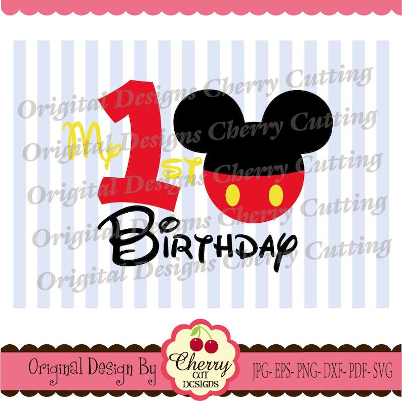 Download My 1st Birthday SVG DXF Mickey number 1 Silhouette ...