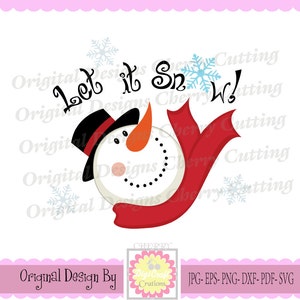 Let it Snow SVG eps jpg png,Christmas Snowman, Snowman Silhouette Cut Files, Cricut Cut Files CHSVG23 -Personal and Commercial Use