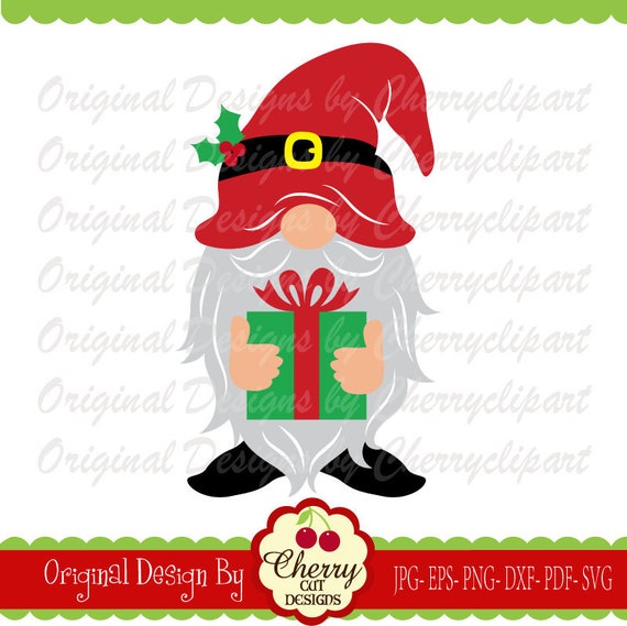Download Christmas Santa gnome svgGnome with gift svg Silhouette ...