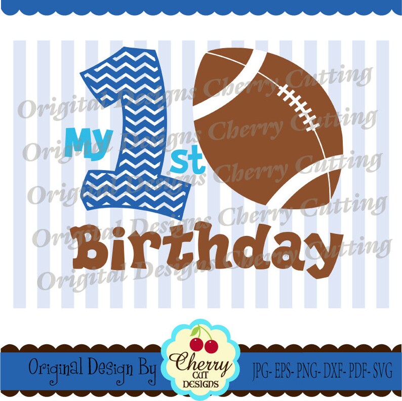 My 1st Birthday Football Silhouette & Cricut Cut | Etsy