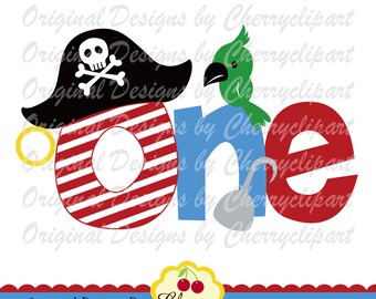 Pirate First Birthday SVG: Hat, Parrot, Hook Cut File (Digital Download)