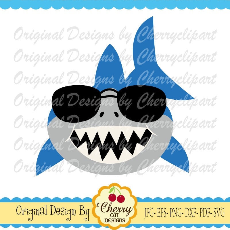 Download Svgdxf Shark Svg Sunglasses Shark Svg Silhouette Cricut Etsy