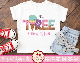 Sweet Three Scoops of Fun Sublimation PNG - Ice Cream Clipart