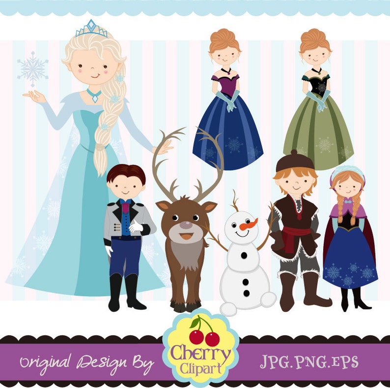 The Snow Queen,Snow Princess,Prince and Princess Digital Clipart Set for Personal and Commercial Use-paper crafts,card making,scrapbooking image 2