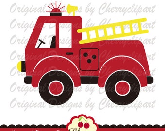 Fire Truck svg,Transportation svg Silhouette & Cricut Cut Files