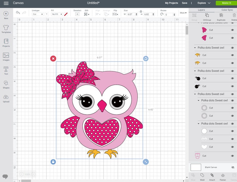 Download Owl svg dxf Polka dots owl svg Valentine's Day owl svg | Etsy