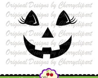 Jack o lantern Pumpkin face SVG, Halloween svg Silhouette Cut Files, Cricut Cut Files DIGIHL53 -Personal and Commercial Use