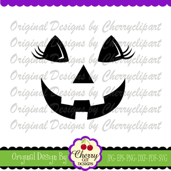 Jack o lantern Pumpkin face SVG, Halloween svg Silhouette Cut Files, Cricut Cut Files DIGIHL53 -Personal and Commercial Use