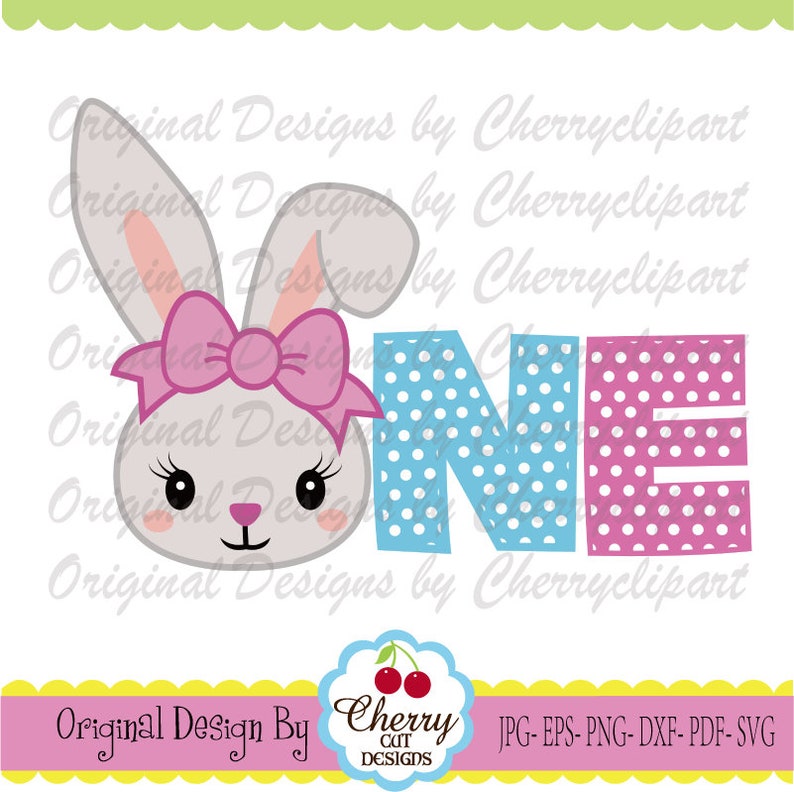 ONE SVG Dxf Easter bunny girl ONE Rabbit girl face Easter ...