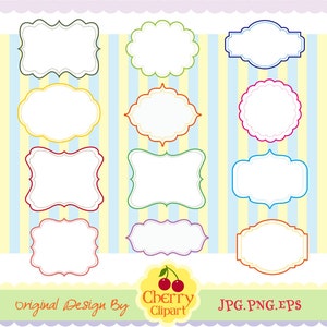 Digitale frames clip art set voor-persoonlijke en commerciële gebruik-papier ambachten, kaart maken, scrapbooking, Web Design