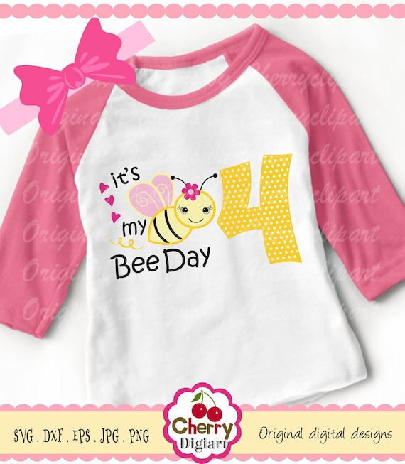 Bumble Bee Number 4 Svg Birthday 