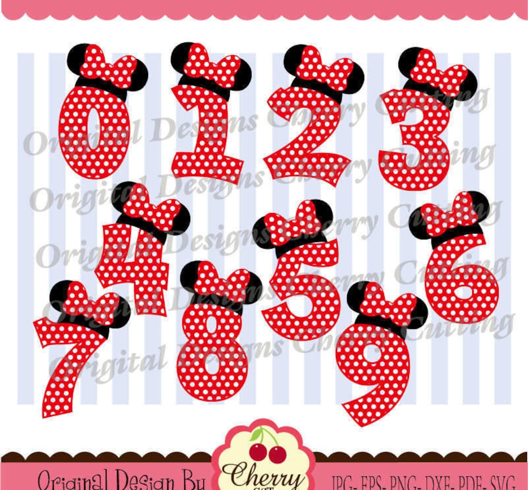 Birthday Numbers 0 Through 9 Svgminnie Numbers 0-9 Svg - Etsy