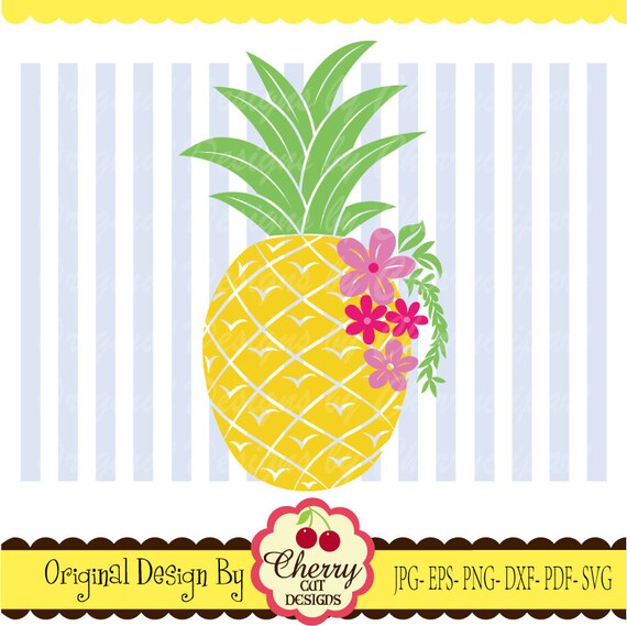 Download Pineapple With Flowers Svg Dxf Fruit Svg Silhouette Cricut Etsy