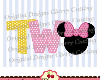 Minnie TWO svg ,Birthday Two svg Silhouette & Cricut Cut Files BIR14