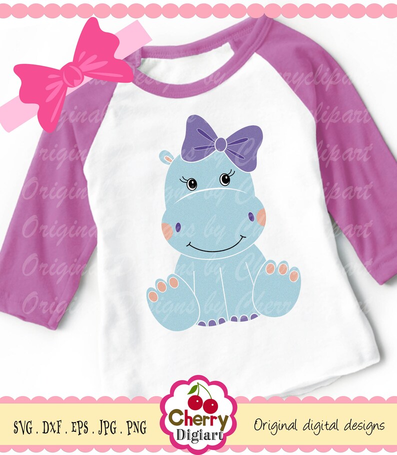 Download Hippo SVG DXF Baby hippo svg Baby Animal svg Silhouette ...