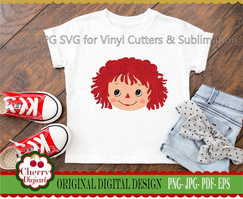 Vintage Raggedy Ann and Andy svg png Silhouette and Cricut Cut design, Clip art, T-shirt iron on, Tranfer printing BYSVG41 image 4