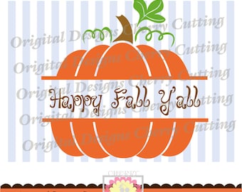 Happy Fall Y'all Pumpkin PNG SVG: Thanksgiving Sublimation Art & Cut File (Digital Download)