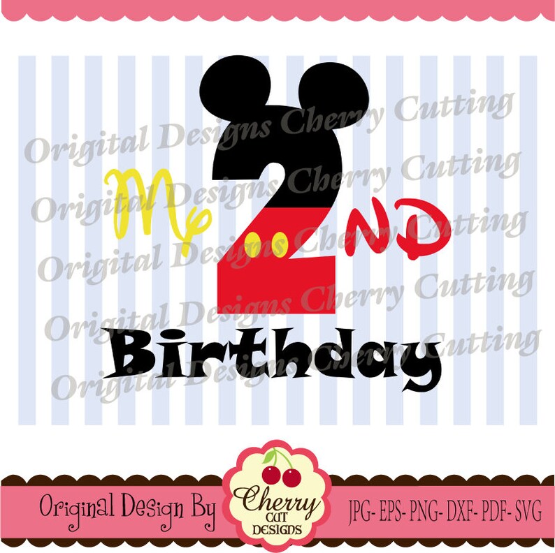 Download My 2nd Birthday SVG DXF Mickey number 2 Silhouette ...
