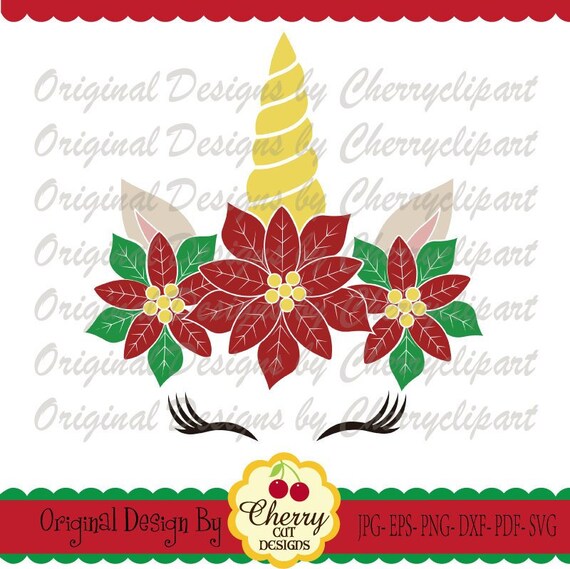Download Free Christmas Flowers Unicorn Svg Dxf Christmas Poinsettia Etsy SVG DXF Cut File