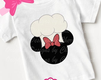 Oreilles de Minnie Mouse chef PNG SVG, fichier de coupe de chapeau de chef (téléchargement numérique)