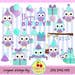 Purple and Teal Owl Birthday Set, Birthday Owls,birthday Digital ...