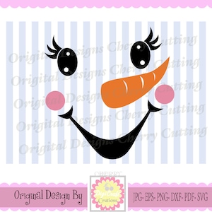 Snowman face,Christmas snowman, Cute Snowman SVG, Christmas Silhouette Cut Files, Cricut Cut Files CHSVG03   -Personal and Commercial Use