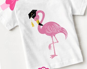 Flamingo SVG DXF, Graduation cap Flamingo svg Silhouette & Circut Cut Design, Flamingo clip art AN54