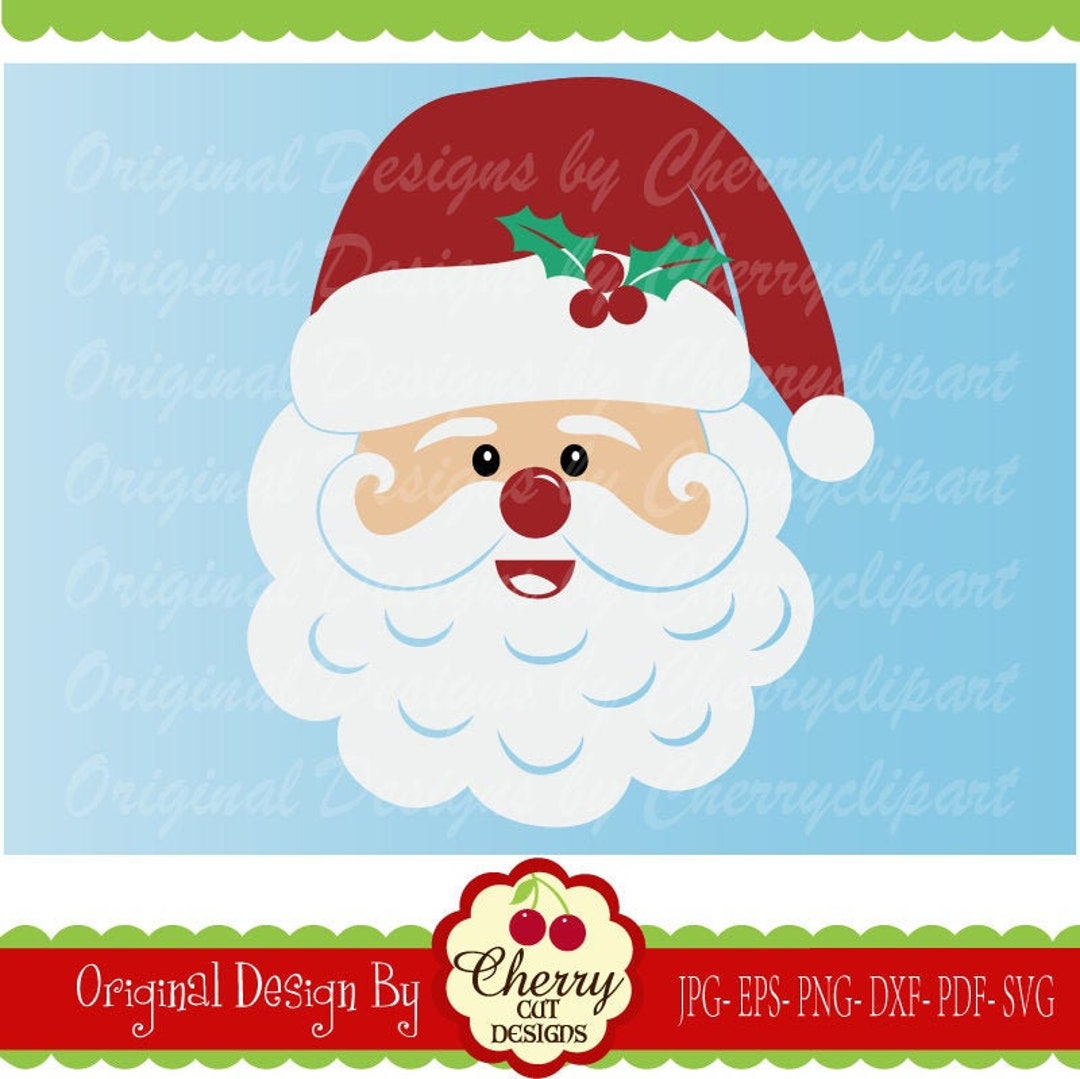 Christmas Santa Claus Svg, Santa Face Svg Christmas Silhouette Cut