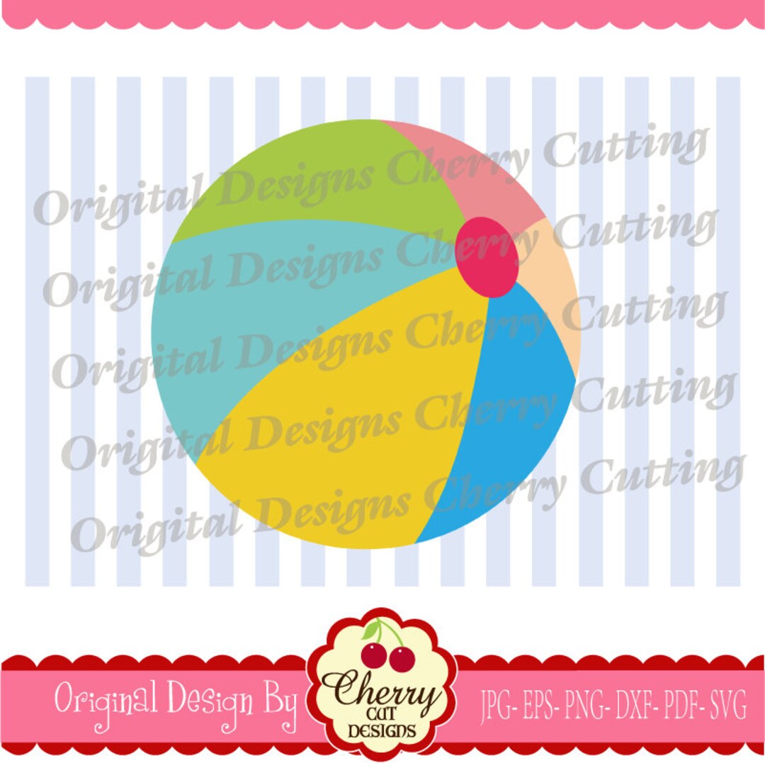 Beach Ball SVG DXF Summer Silhouette & Cricut Cut Design and Clip Art