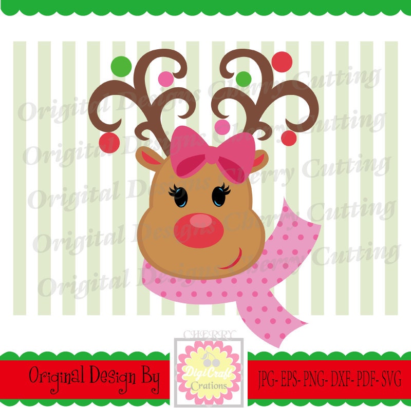Reindeer girl SVG Reindeer girl with bowChristmas reindeer Etsy