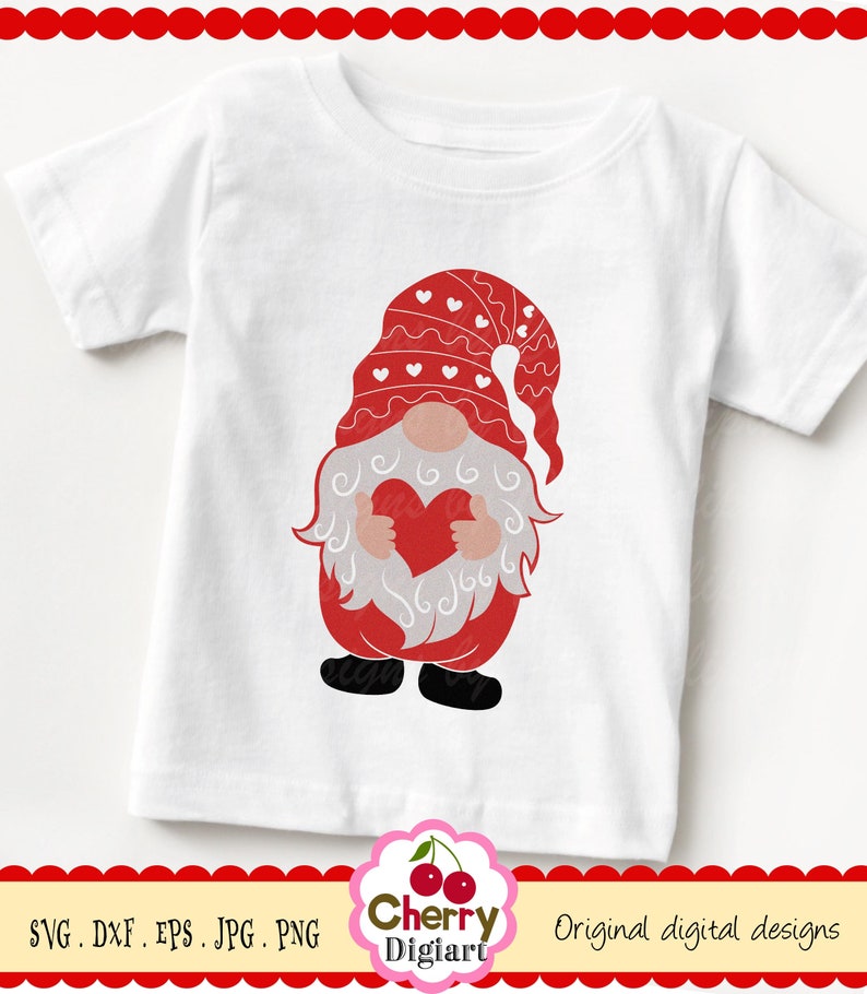 Download Valentines Day Gnome svgSweet Gnome Love heart svg | Etsy