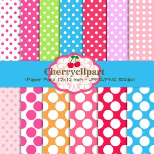 Mooie polka dots leuke digitale achtergronden voor kaart ontwerp, scrapbooking en webdesign