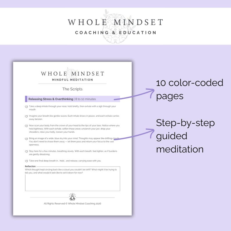 Guided Mindfulness Meditation Scripts Printable PDF | 10 Coaching ...