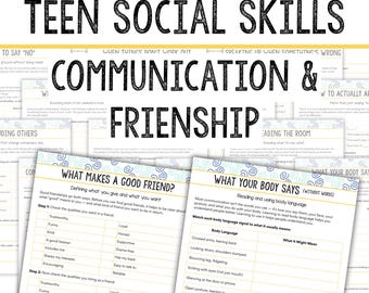 Teen Social Skills Printable Worksheets Friendship SEL Worksheet for School Counselor Homeschool Communication Conversation Active Listening