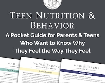 Printable Teen Nutrition Guide for Parents, Food Mood and Behavior Resource, Tween Mom Wellness Handbook, Parenting Teens SEL PDF Download