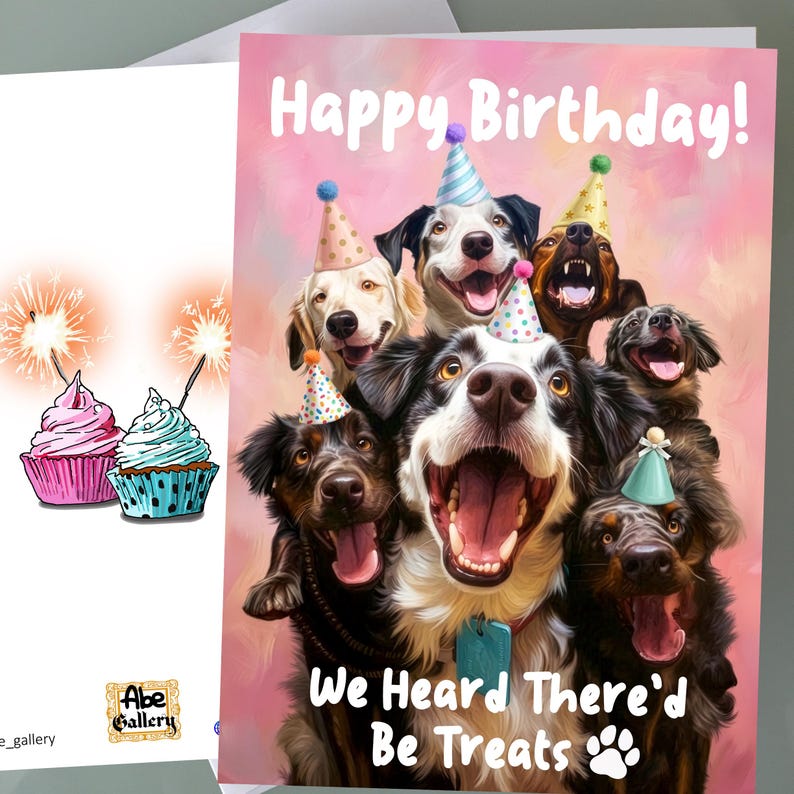 Dogs Birthday Cards - Party Funny Birthday Card Gift for Dog Lovers - Etsy