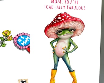 Glamorous Frog Mother's Day Cards Funny Mother's Day Gift Fabulous Frog mother's day card