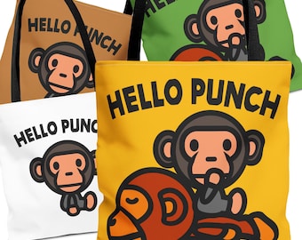 Punch, the Monkey Tote Bag - Hello Punch! Monkey Punch Tote Bags